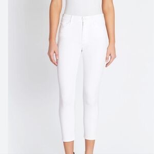 Mother The Drop Out Glass Slipper White Stretchy Denim Jeans Sz 29